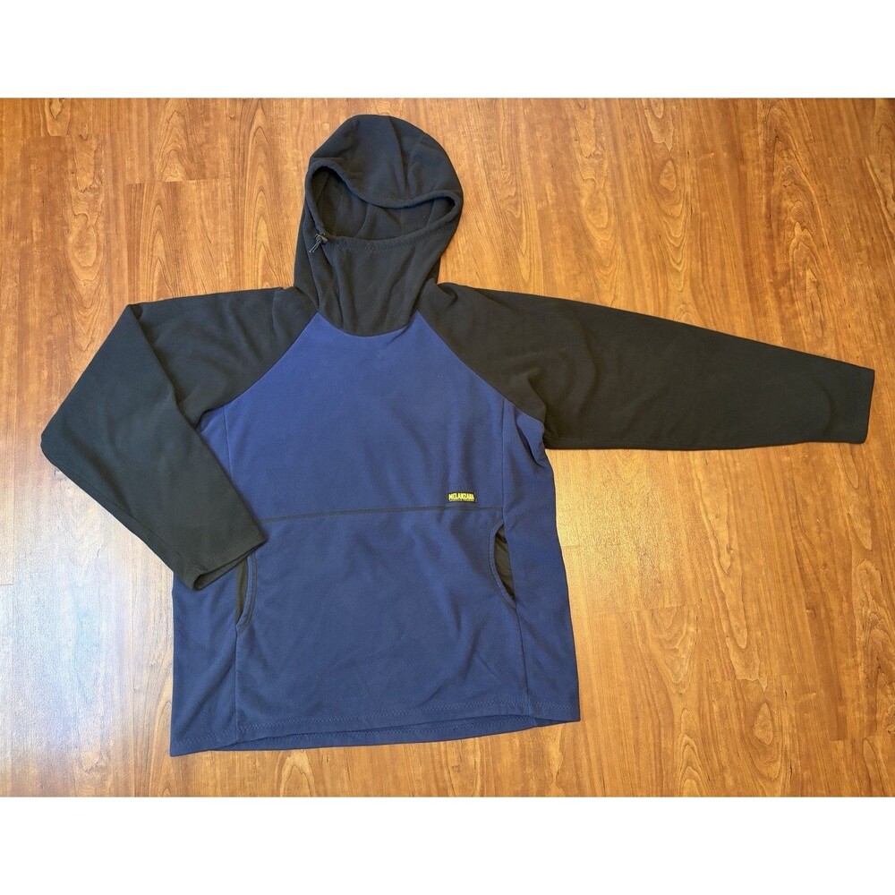 Melanzana Wind Pro Hoodie Men's 2XL Blue & Black Fleece Pullover Sweater Melly